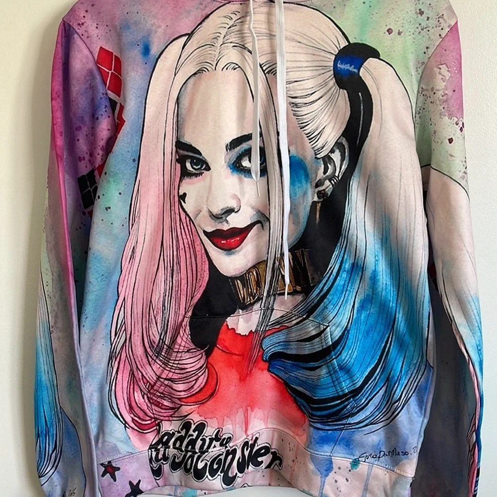 Suicide Squad's Harley Quinn 3D Printed Artwork Unisex Hooded Pullover Sweater